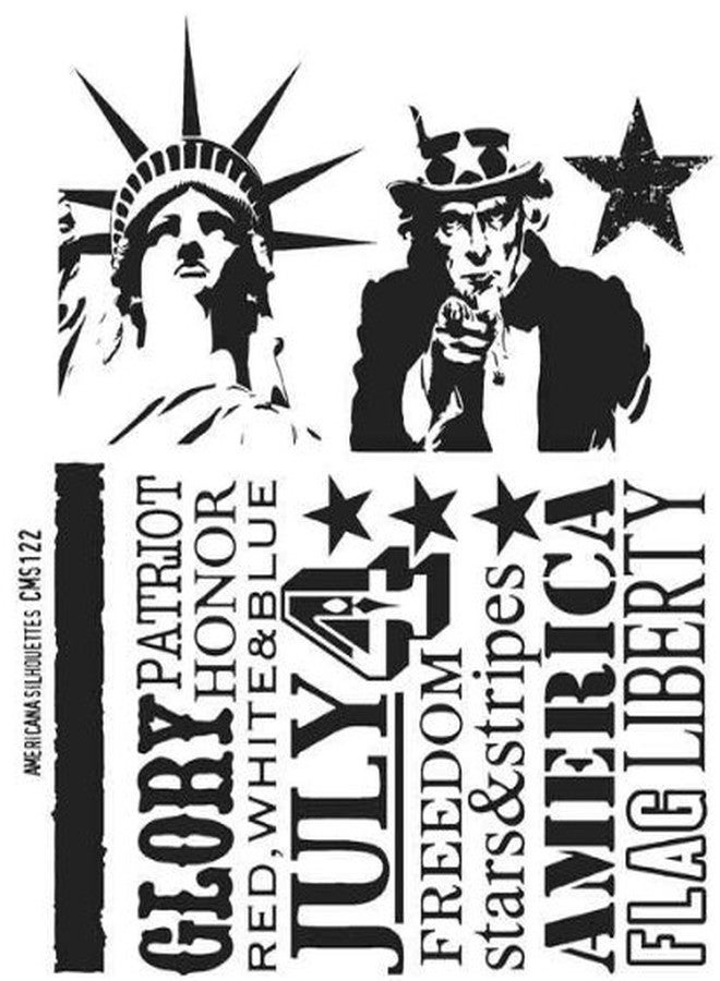 Tim Holtz Americana Shilhouettes Stamp, Black